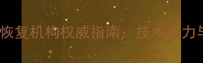 西安专业数据恢复机构权威指南技术实力与成功案例全