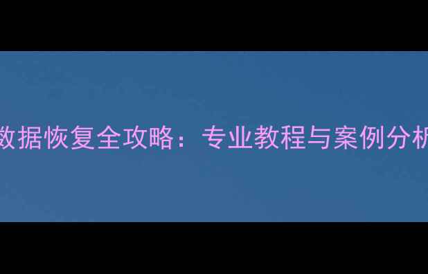 西数2TB硬盘故障数据恢复全攻略专业教程与案例分析附工具下载