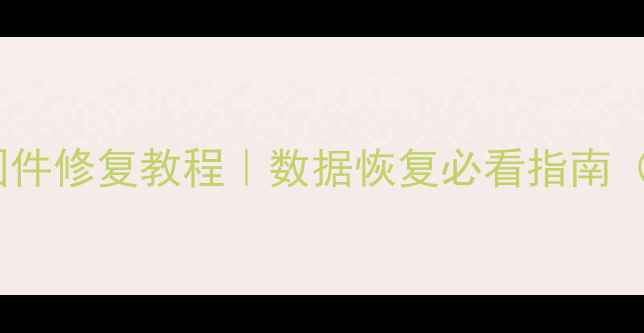 西部数据移动硬盘固件修复教程数据恢复必看指南附详细操作步骤