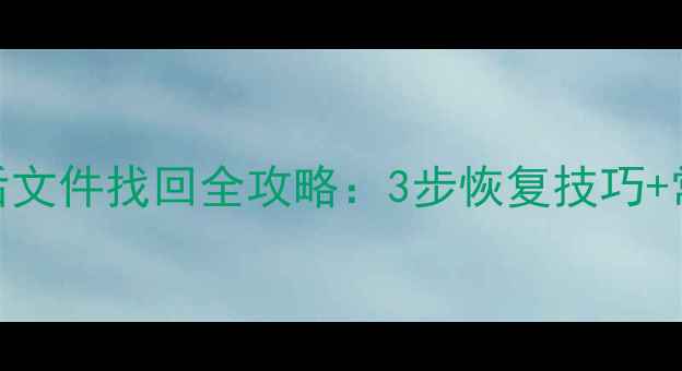 图片 解码器数据清空后文件找回全攻略：3步恢复技巧+常见误区避坑指南