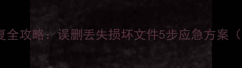 图片 计算机分区数据恢复全攻略：误删丢失损坏文件5步应急方案（附专业工具推荐）1