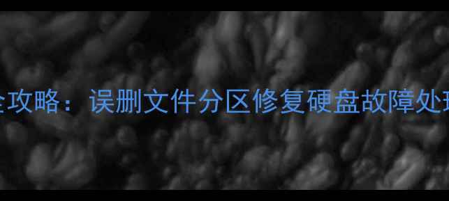 计算机磁盘数据恢复全攻略误删文件分区修复硬盘故障处理技巧与专业服务指南