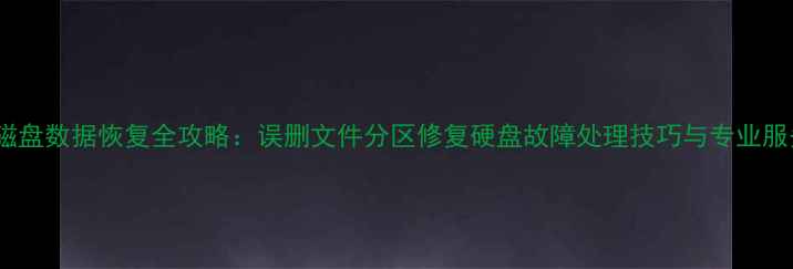 图片 计算机磁盘数据恢复全攻略：误删文件分区修复硬盘故障处理技巧与专业服务指南1