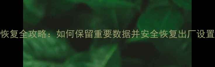 图片 详细教程Xsx数据恢复全攻略：如何保留重要数据并安全恢复出厂设置（附操作步骤）1