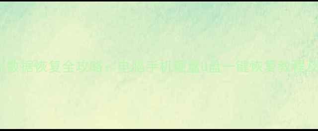误删丢失格式化数据恢复全攻略电脑手机硬盘U盘一键恢复教程及专业工具推荐