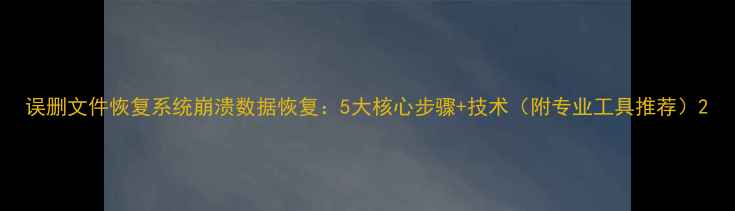 图片 误删文件恢复系统崩溃数据恢复：5大核心步骤+技术（附专业工具推荐）2
