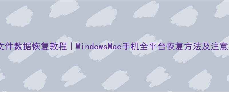 图片 误删文件数据恢复教程｜WindowsMac手机全平台恢复方法及注意事项1