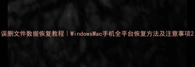 图片 误删文件数据恢复教程｜WindowsMac手机全平台恢复方法及注意事项2