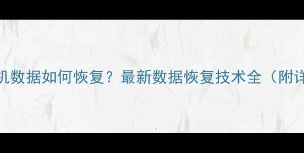 图片 误删照片后手机数据如何恢复？最新数据恢复技术全（附详细操作指南）