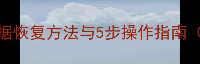 图片 误删磁盘数据恢复方法与5步操作指南（最新教程）