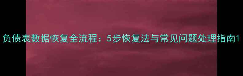 负债表数据恢复全流程5步恢复法与常见问题处理指南