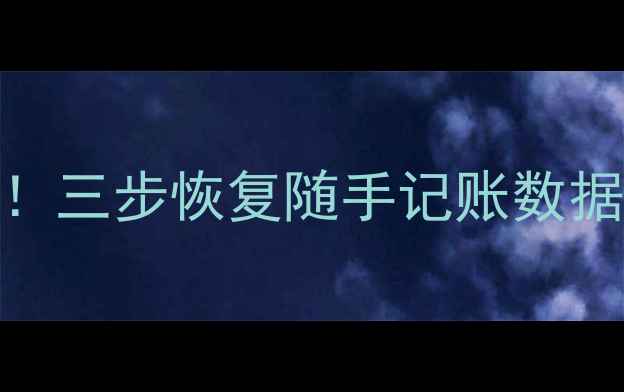 财务数据丢失别慌张三步恢复随手记账数据附赠数据备份指南