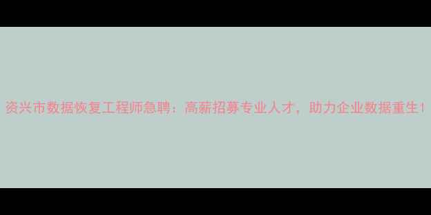 图片 资兴市数据恢复工程师急聘：高薪招募专业人才，助力企业数据重生1
