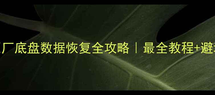 路虎原厂底盘数据恢复全攻略最全教程避坑指南