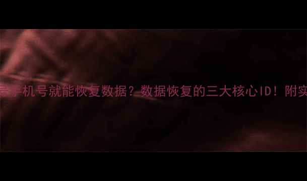 图片 身份证号手机号就能恢复数据？数据恢复的三大核心ID！附实操指南