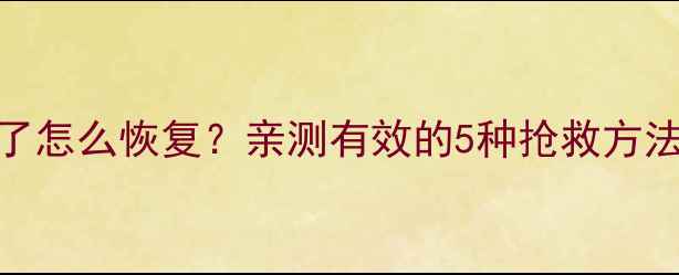 图片 车库遥控器数据误删了怎么恢复？亲测有效的5种抢救方法（附免费工具清单）