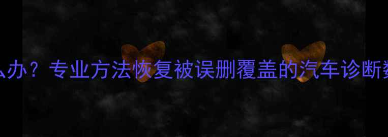 图片 车辆ECU数据丢失怎么办？专业方法恢复被误删覆盖的汽车诊断数据（附实操指南）1