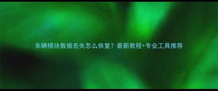 图片 车辆模块数据丢失怎么恢复？最新教程+专业工具推荐