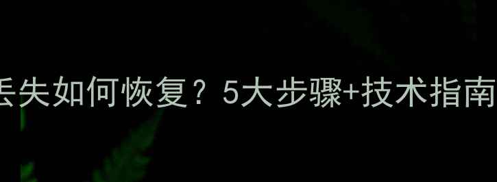 车钥匙数据丢失如何恢复5大步骤技术指南附案例