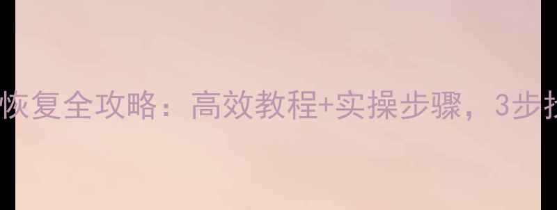 图片 迅达电梯数据恢复全攻略：高效教程+实操步骤，3步找回丢失文件1