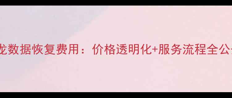图片 迅龙数据恢复费用：价格透明化+服务流程全公开1