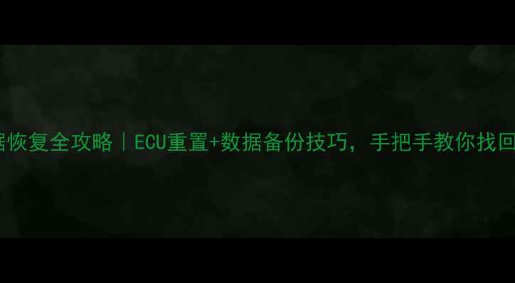 图片 迈腾遥控数据恢复全攻略｜ECU重置+数据备份技巧，手把手教你找回遥控失灵！2