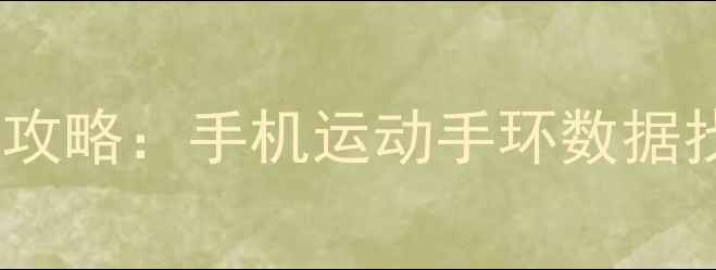 图片 运动健康数据恢复全攻略：手机运动手环数据找回与隐私保护指南1
