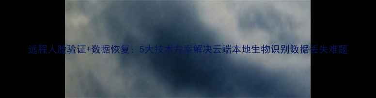 图片 远程人脸验证+数据恢复：5大技术方案解决云端本地生物识别数据丢失难题