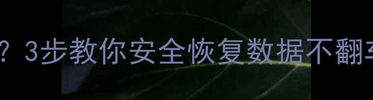 图片 远程数据恢复电脑黑屏？3步教你安全恢复数据不翻车｜数据恢复避坑指南2