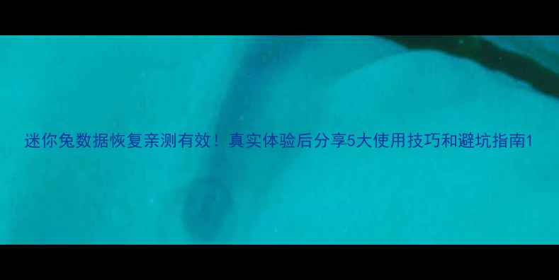 图片 迷你兔数据恢复亲测有效！真实体验后分享5大使用技巧和避坑指南1