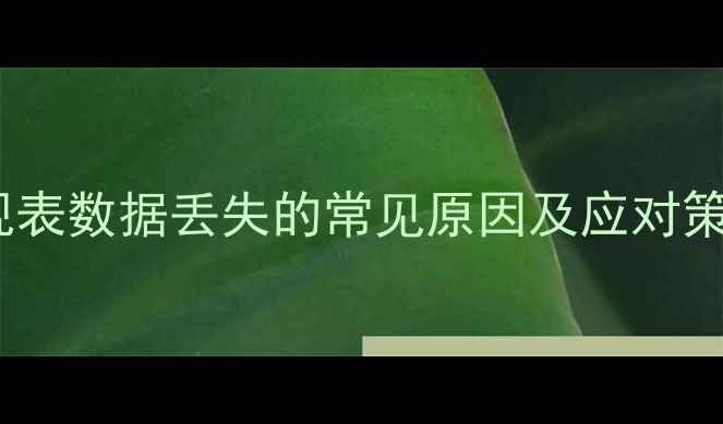 图片 透视表数据丢失的常见原因及应对策略1
