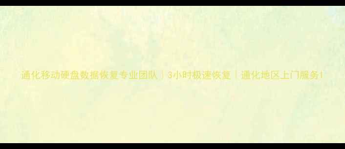 通化移动硬盘数据恢复专业团队3小时极速恢复通化地区上门服务