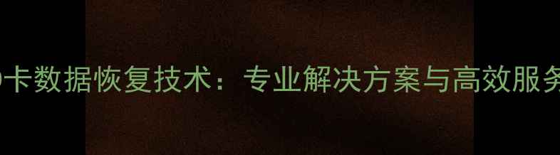 图片 邯郸SD卡数据恢复技术：专业解决方案与高效服务指南2