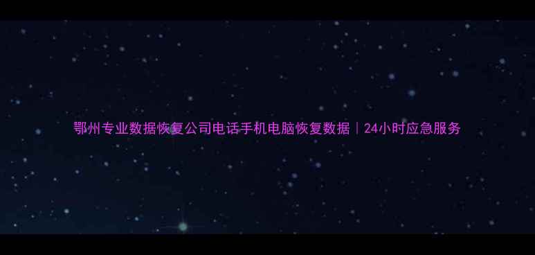 图片 鄂州专业数据恢复公司电话手机电脑恢复数据｜24小时应急服务