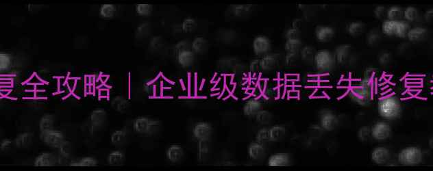 重安系统数据恢复全攻略企业级数据丢失修复教程与操作指南