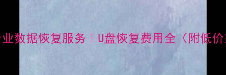 图片 重庆专业数据恢复服务｜U盘恢复费用全（附低价案例）