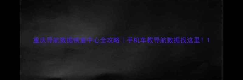 图片 重庆导航数据恢复中心全攻略｜手机车载导航数据找这里！1