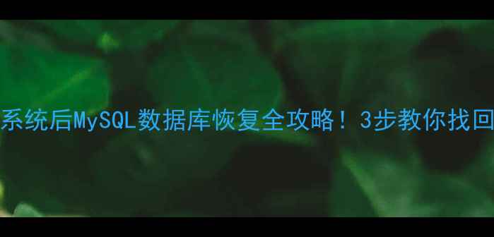 图片 重装Linux系统后MySQL数据库恢复全攻略！3步教你找回重要数据1