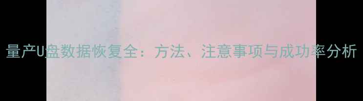 图片 量产U盘数据恢复全：方法、注意事项与成功率分析