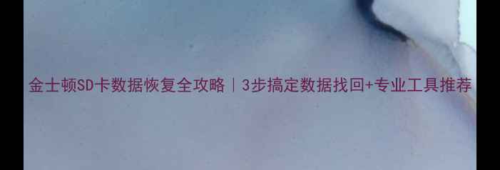 图片 金士顿SD卡数据恢复全攻略｜3步搞定数据找回+专业工具推荐