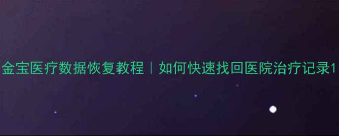 图片 金宝医疗数据恢复教程｜如何快速找回医院治疗记录1