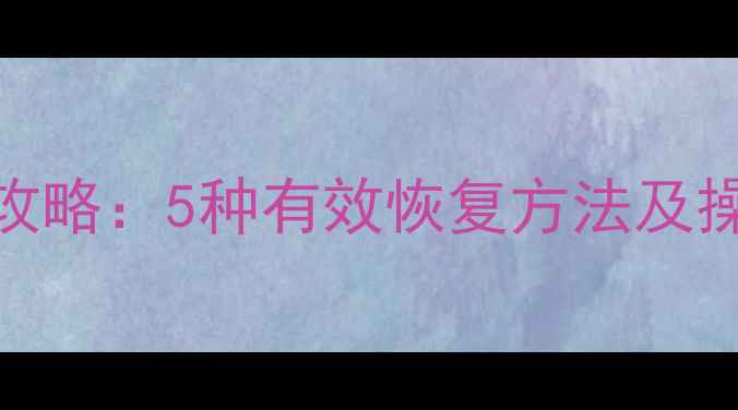 图片 金税盘数据丢失全攻略：5种有效恢复方法及操作教程（最新版）