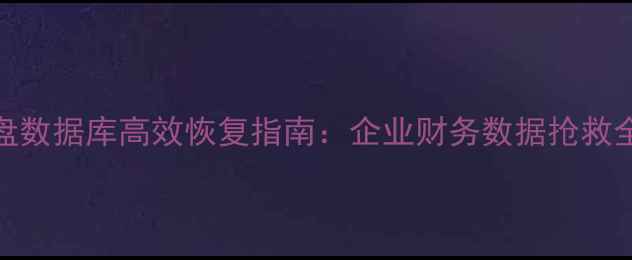 图片 金税盘数据库高效恢复指南：企业财务数据抢救全流程
