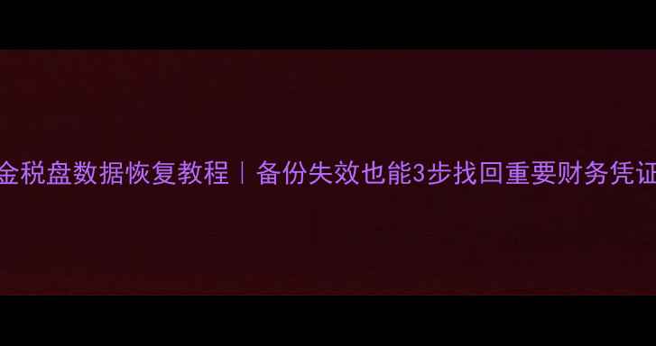 图片 金税盘数据恢复教程｜备份失效也能3步找回重要财务凭证