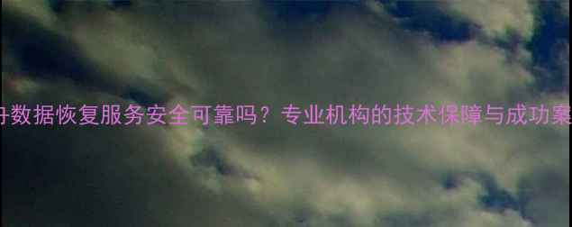 图片 金舟数据恢复服务安全可靠吗？专业机构的技术保障与成功案例1