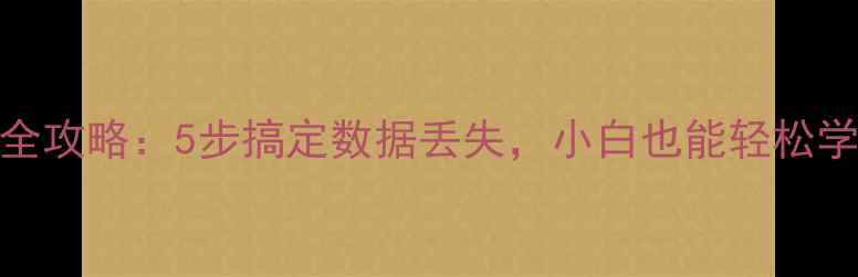 图片 金蝶KIS数据库恢复全攻略：5步搞定数据丢失，小白也能轻松学会（附详细教程）1
