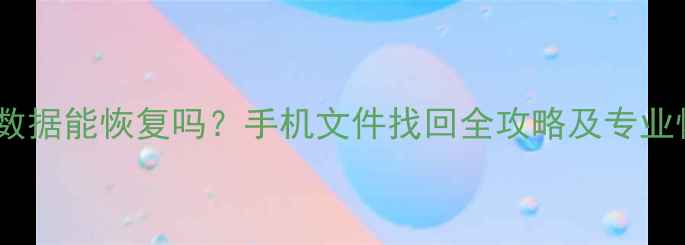 图片 钉钉删除数据能恢复吗？手机文件找回全攻略及专业恢复教程1