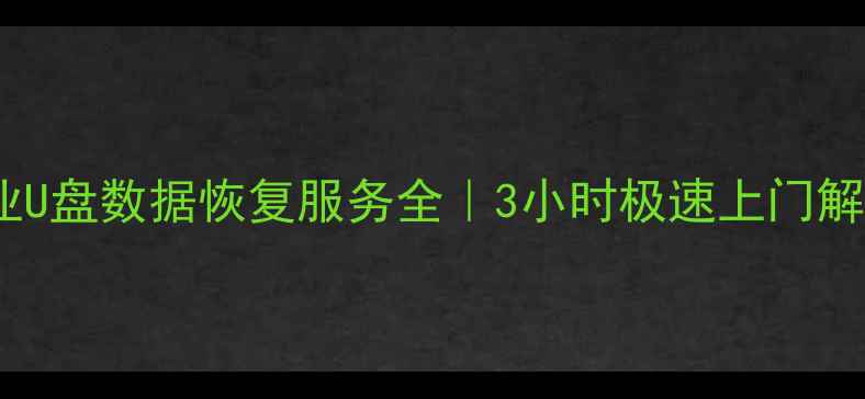 长沙专业U盘数据恢复服务全3小时极速上门解决方案