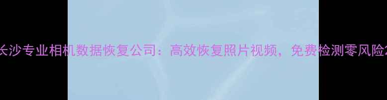 图片 长沙专业相机数据恢复公司：高效恢复照片视频，免费检测零风险2