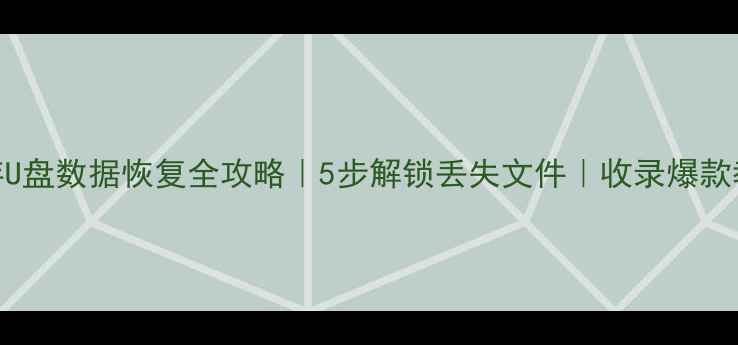 图片 闪存U盘数据恢复全攻略｜5步解锁丢失文件｜收录爆款教程